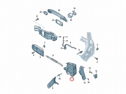純正 ドアロック アクチュエーター リヤ 左側 VW(フォルクスワーゲン) [3B4839015A]