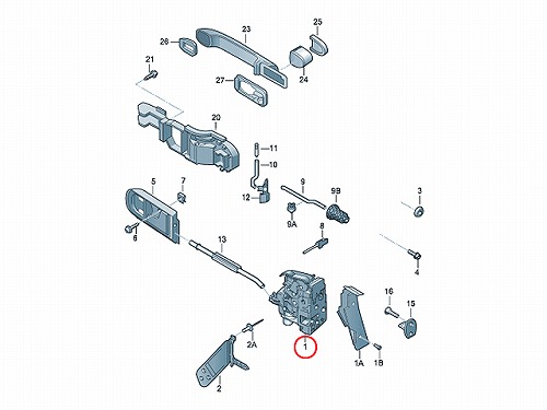 ドアロック アクチュエーター リヤ 右側 VW(フォルクスワーゲン) [3B4839016AL]