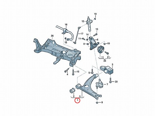 ロアアーム(コントロールアーム) フロント 左右共通 VW(フォルクスワーゲン) [3C0407151G]
