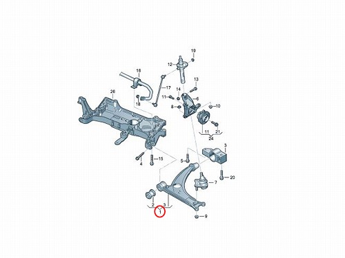 ロアアーム(コントロールアーム) フロント 左右共通 VW(フォルクスワーゲン) [3C0407151H]