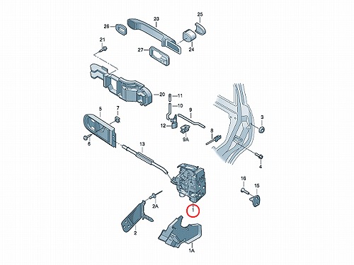 純正 ドアロック アクチュエーター フロント 左側 VW(フォルクスワーゲン) [3C2837015A]