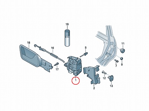 純正 ドアロック アクチュエーター フロント 左側 VW(フォルクスワーゲン) [3D2837015K]