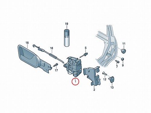 純正 ドアロック アクチュエーター フロント 右側 VW(フォルクスワーゲン) [3D2837016S]