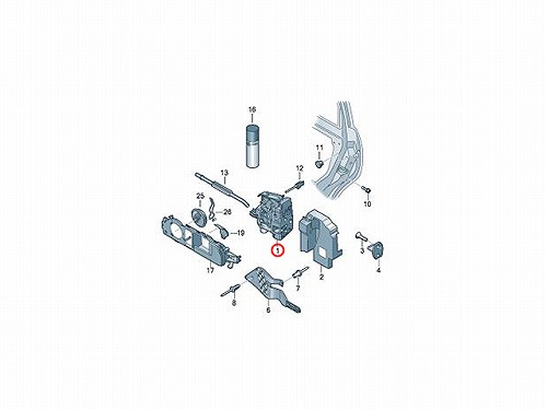 ドアロック アクチュエーター フロント 右側 VW(フォルクスワーゲン) [3D2837016T]
