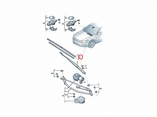 ワイパーブレード 左右セット フロント用 右ハンドル用 VW(フォルクスワーゲン) [3G2998002]