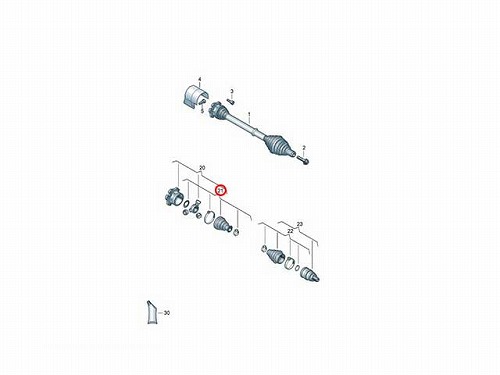 ドライブシャフトブーツキット フロント インナー AUDI(アウディ) [3Q0498201B]