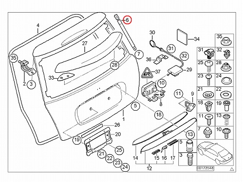 トランクダンパー 2本セット 左右共通 MINI(ミニ) [41626801258-S]