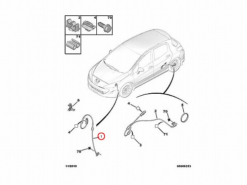 ABSセンサー(スピードセンサー) フロント 左右共通 PEUGEOT(プジョー) [4545K3]