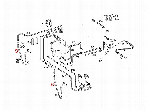 ブレーキホース フロント 左右共通 メルセデスベンツ [4614200948]