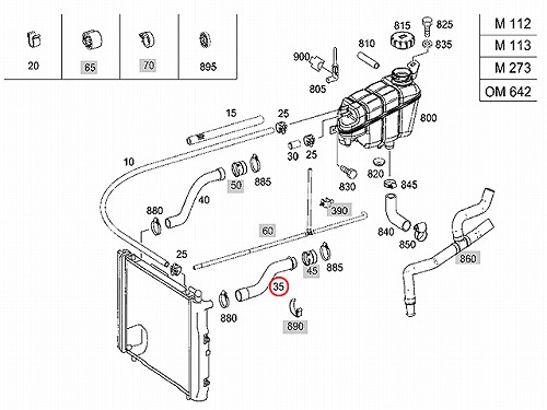 純正 ラジエター アッパーホース メルセデスベンツ [4635015484]