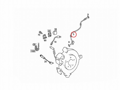 ABSセンサー(スピードセンサー) フロント 左右共通 メルセデスベンツ [4635402117]