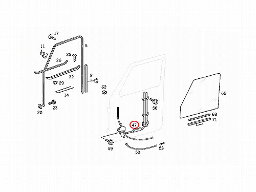 純正 パワーウインドウレギュレーター フロント 右側 メルセデスベンツ [4637200946a]