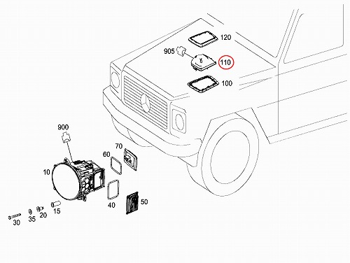 純正 W463A ウインカー (ブリンカー) 左側 メルセデスベンツ [4639063501]