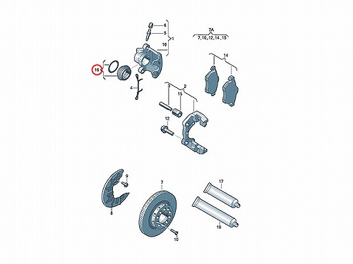 ブレーキキャリパー リペア シールキット フロント VW(フォルクスワーゲン) [4A0698471]