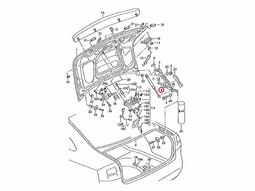 純正 リアゲートダンパー(テールゲートショック) 左右共通 AUDI(アウディ) [4B5827552G]