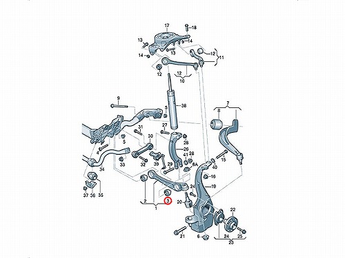 ロアアームブッシュ(コントロールアームブッシュ) フロント 左右共通 AUDI(アウディ) [4E0407181B]