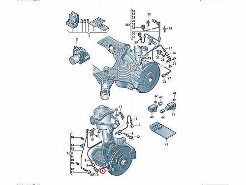 ABSセンサー(スピードセンサー) フロント 右側 AUDI(アウディ) [4E0927804F]
