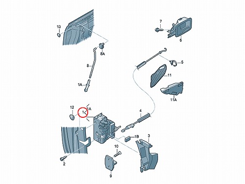 純正 ドアロック アクチュエーター フロント 左側 AUDI(アウディ) [4E2837015]
