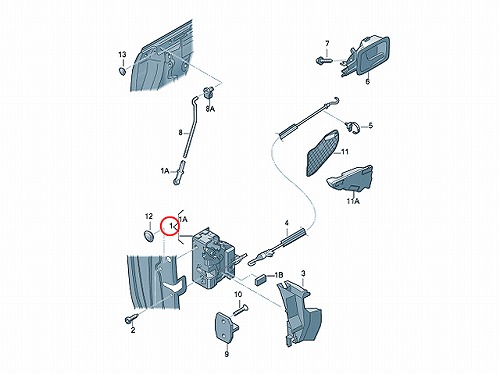 純正 ドアロック アクチュエーター フロント 右側 AUDI(アウディ) [4E2837016]