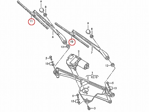 純正 ワイパーブレード 左右セット フロント用 AUDI(アウディ) [4E2955425D]