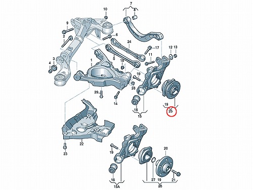 ホイール ハブベアリング リア 左右共通 AUDI(アウディ) [4F0598611B]