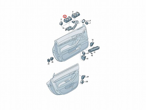 パワーウインドウスイッチ(集中ロックスイッチ) 運転席側 AUDI(アウディ) [4F0959851F5PR]