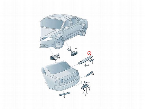 純正 ハイマウントストップランプ AUDI(アウディ) [4F9945097]
