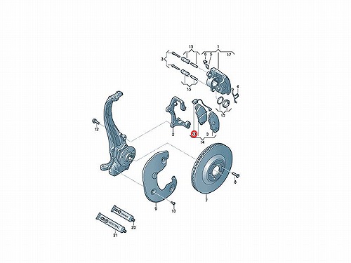 ブレーキパッドセンサー(ディスクパッドセンサー) フロント AUDI(アウディ) [4G0615121B]