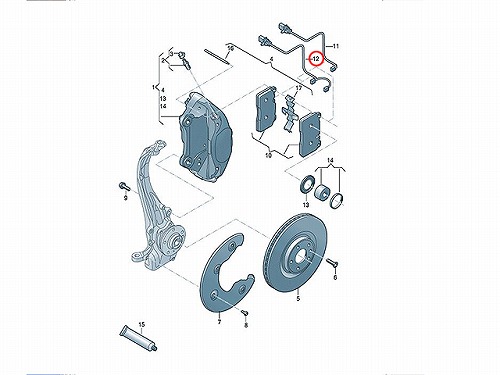 ブレーキパッドセンサー(ディスクパッドセンサー) フロント AUDI(アウディ) [4G0615121C]