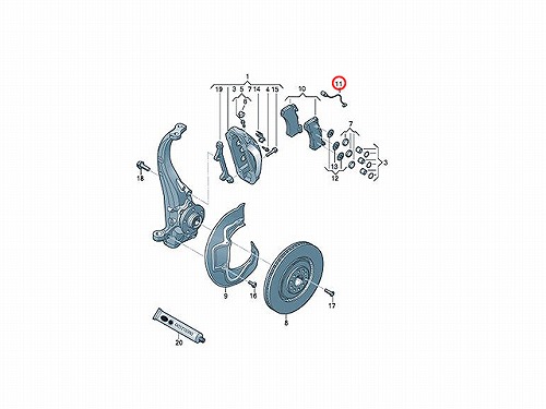 ブレーキパッドセンサー(ディスクパッドセンサー) フロント AUDI(アウディ) [4G0615121E]