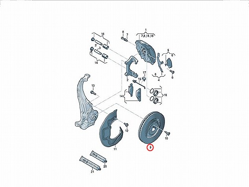 ブレーキローター(ディスクローター) フロント AUDI(アウディ) [4G0615301T]