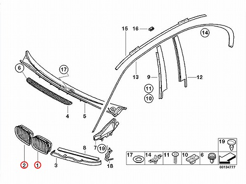 純正 キドニーグリル 左右セット BMW [51138208489-S]
