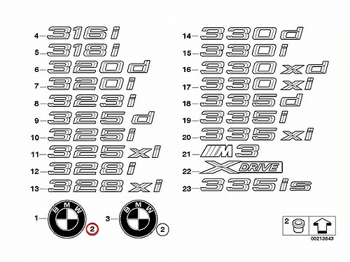 エンブレムグロメット BMW [51141807495]