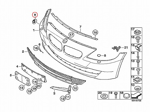 純正 オーナメント(エンブレム) フロント BMW [51147044207]