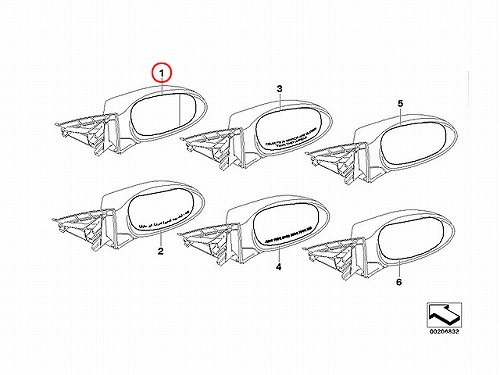 ドアミラー(鏡部分) 右側 BMW [51167252894]