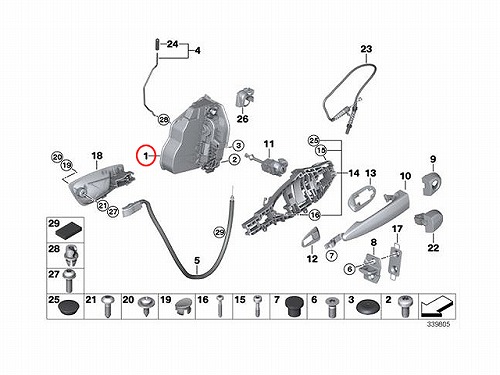 純正 ドアロック アクチュエーター フロント 右側 BMW [51217202146]