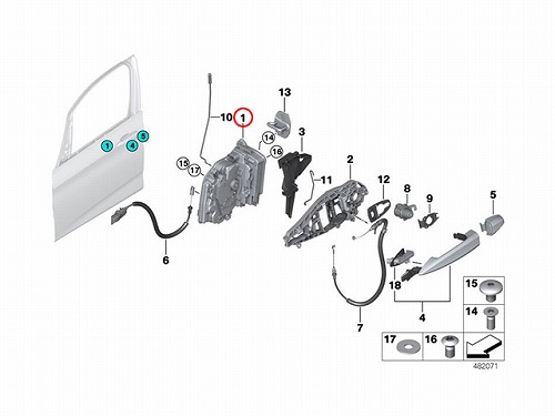 ドアロック アクチュエーター フロント 左側 BMW [51217281933]