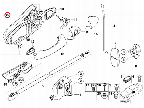 ドアキャリア フロント 左側 BMW [51218243615]
