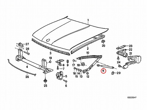 ボンネットダンパー(エンジンフードダンパー) 左右共通 BMW [51231944119]