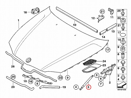 ボンネットダンパー(エンジンフードダンパー) 左右共通 BMW [51237060550]