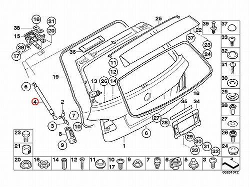 トランクダンパー(トランクショックアブソーバ) 左右共通 BMW [51247178273]