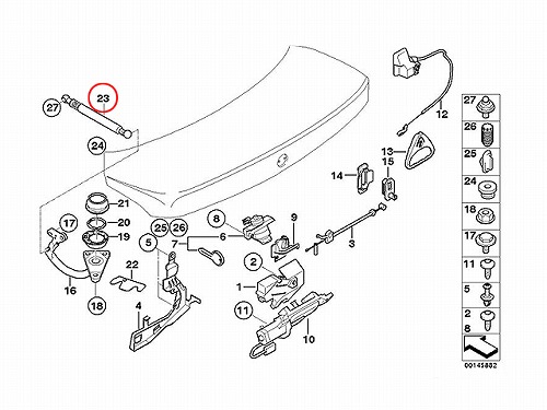 リアゲートダンパー(テールゲートショック) 左側 BMW [51247201461]