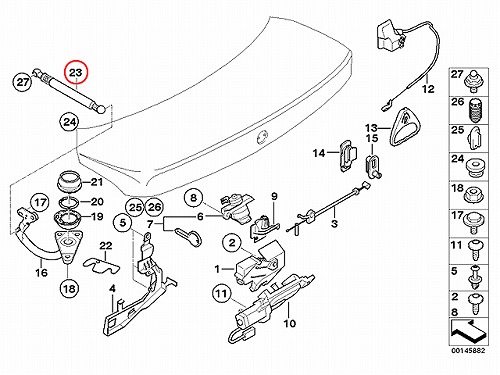 トランクダンパー(トランクショックアブソーバ) 左右共通 BMW [51247201463]