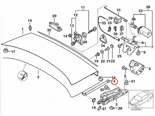 トランクダンパー(トランクショックアブソーバ) 左右共通 BMW [51248222913]