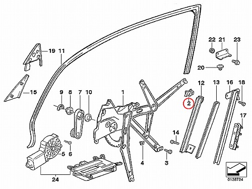 パワーウインドウレギュレータースライドピース(ジャウ) BMW [51321938884]
