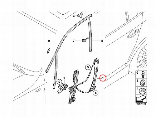 パワーウインドウレギュレーター フロント 右側 BMW [51337138466]