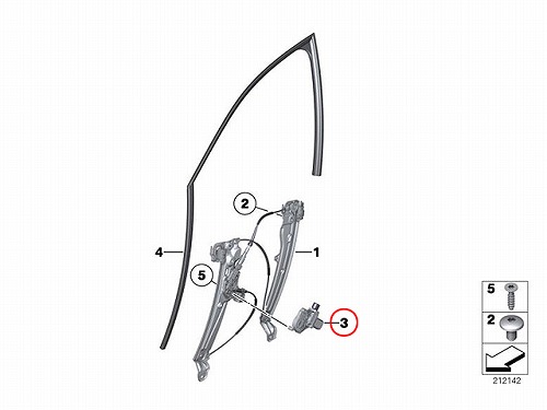 パワーウインドウレギュレーターモーター フロント 右側 BMW [51337271564]