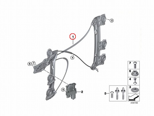 純正 パワーウインドウレギュレーター フロント 右側 MINI(ミニ) [51337409358]