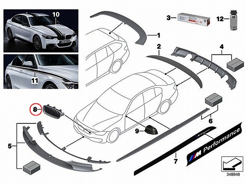 純正 キドニーグリル M Performance 左側 BMW [51712240775]