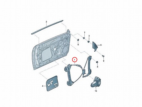 パワーウインドウレギュレーター フロント 右側 VW(フォルクスワーゲン) [5C5837462G]